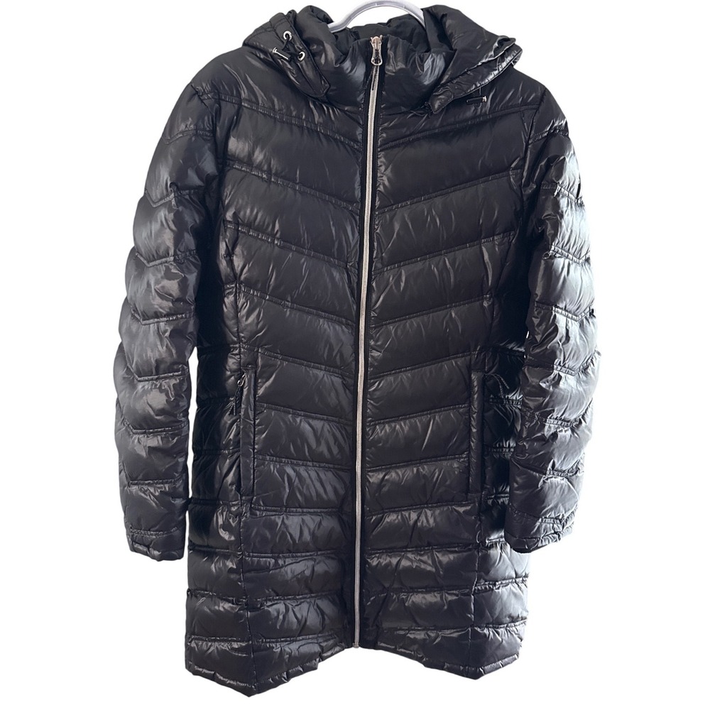 Orolay Women Down Puffer Jacket Dark Gray Quilted Full Zip Coat Size Medium